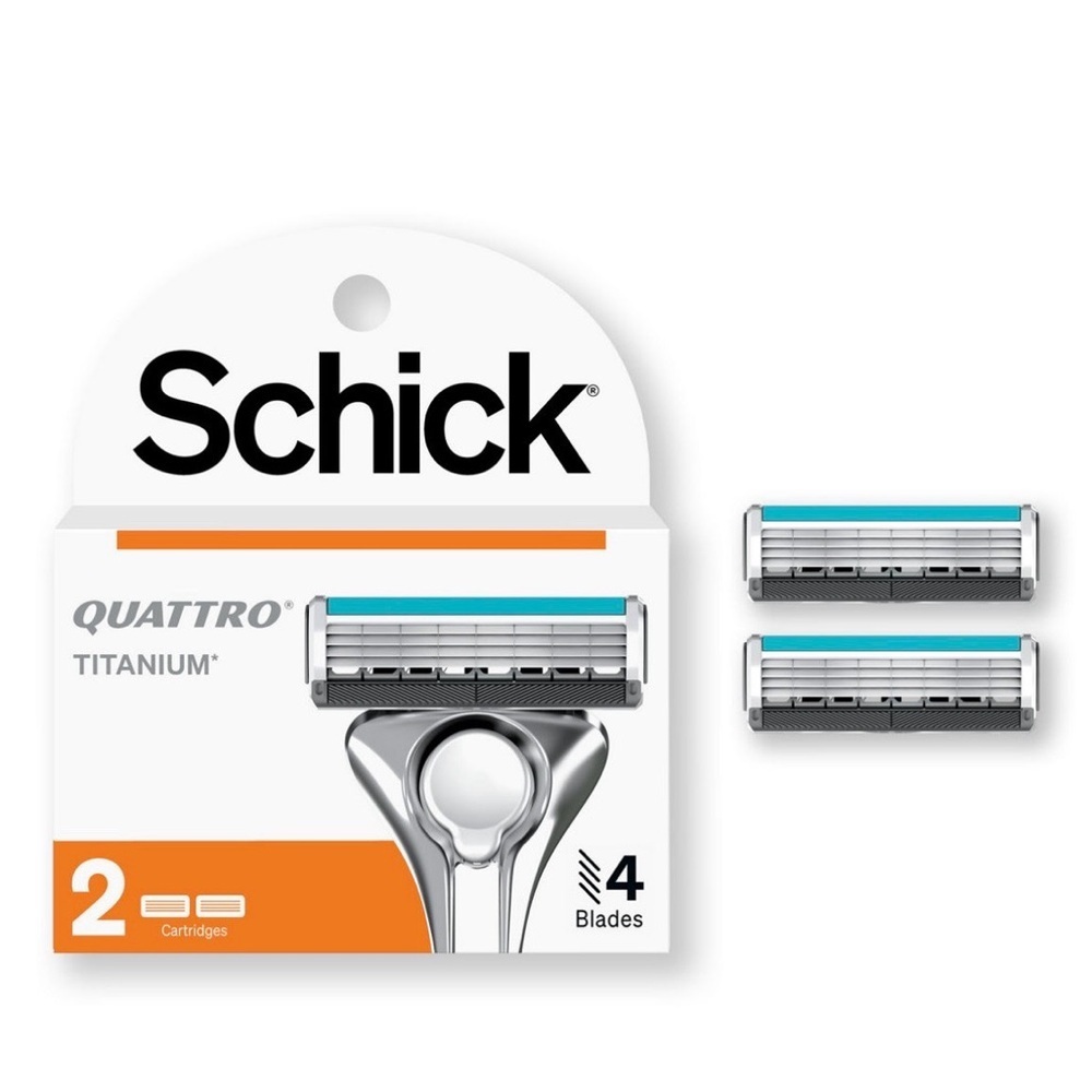 5 Schick Quattro For Men Titanium Refill Razor Blades 2ct
